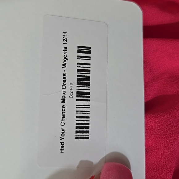 Perfectly Priscilla Magenta Pink Maxi Sheer Ruffle Sleeve Tie Waist Size 1X - Picture 4 of 10